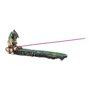 10.75" Dragon on Skulls Stick Incense Burner