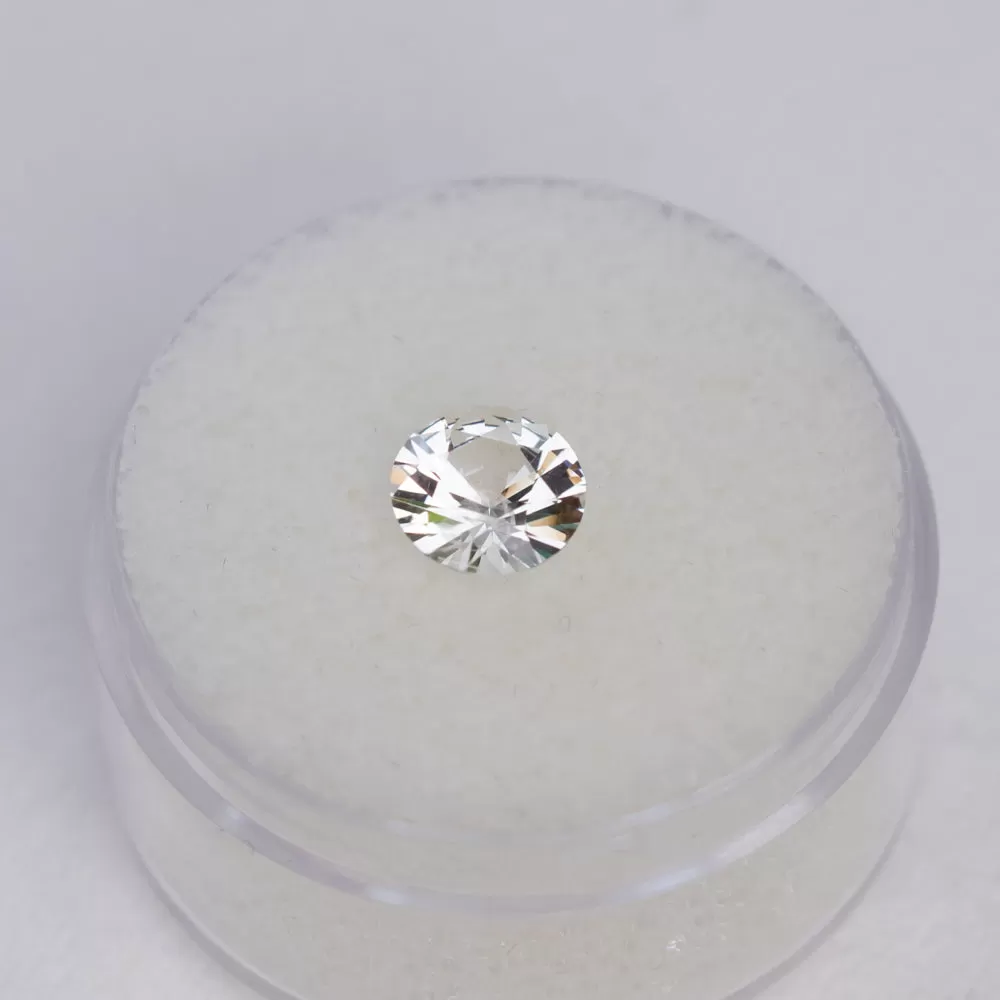 1.14CT ROUND BRILLIANT SRI LANKA SAPPHIRE, WHITE GREY, 6.2MM