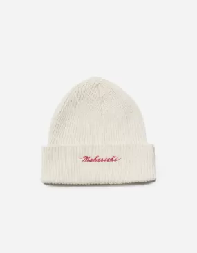 1368 Maharishi Embroidered Beanie Ecru