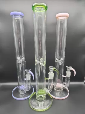 17 Dual Inline Straight Shooter Water Pipe w/ Horn