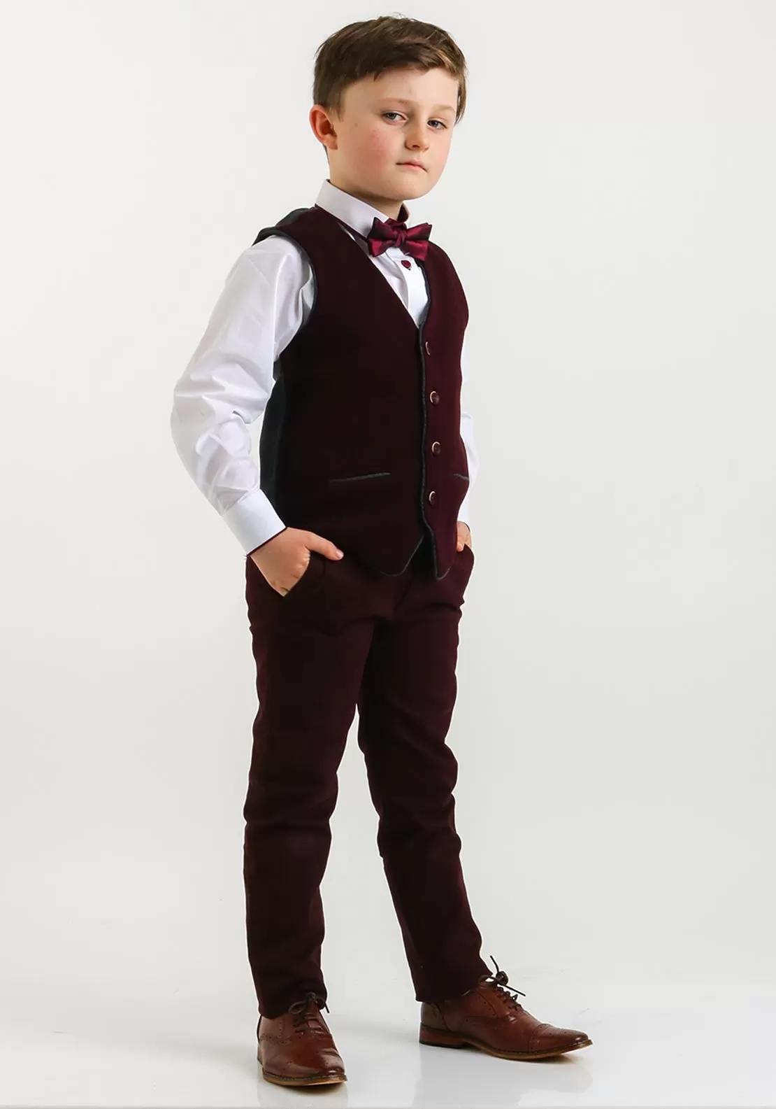 1880 Club Wool Blend Knit Waistcoat, Wine