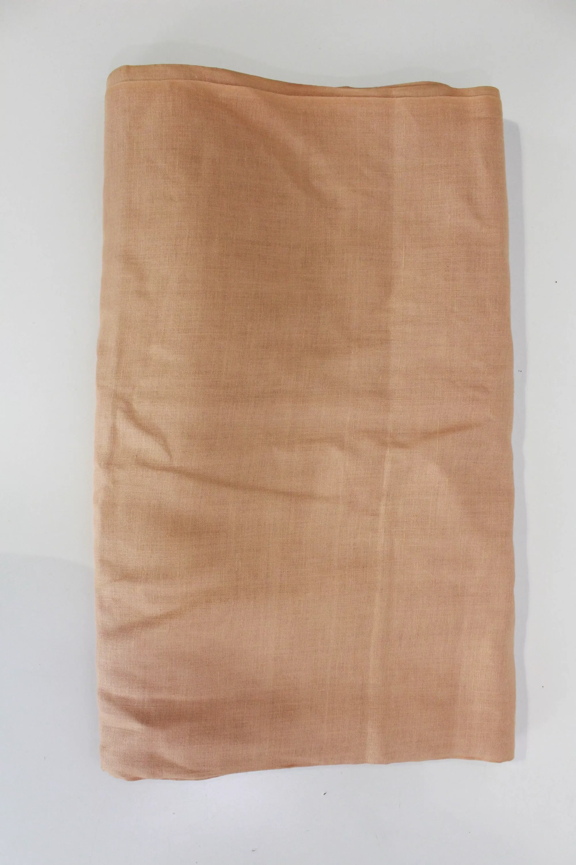 1950s Peach Pink Linen Fabric, 1.38 Yards Long x 2.23 Yards Wide