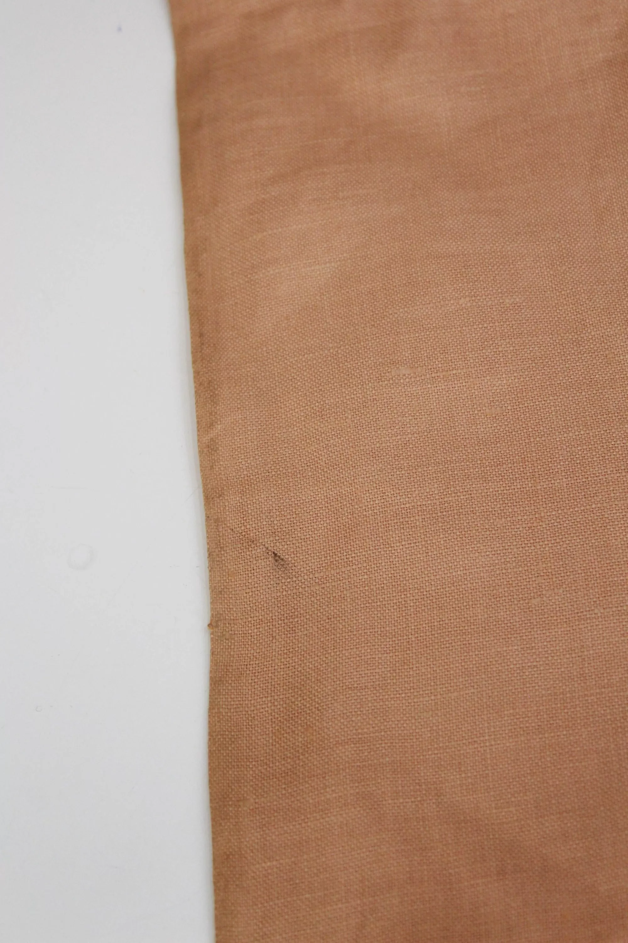 1950s Peach Pink Linen Fabric, 1.38 Yards Long x 2.23 Yards Wide