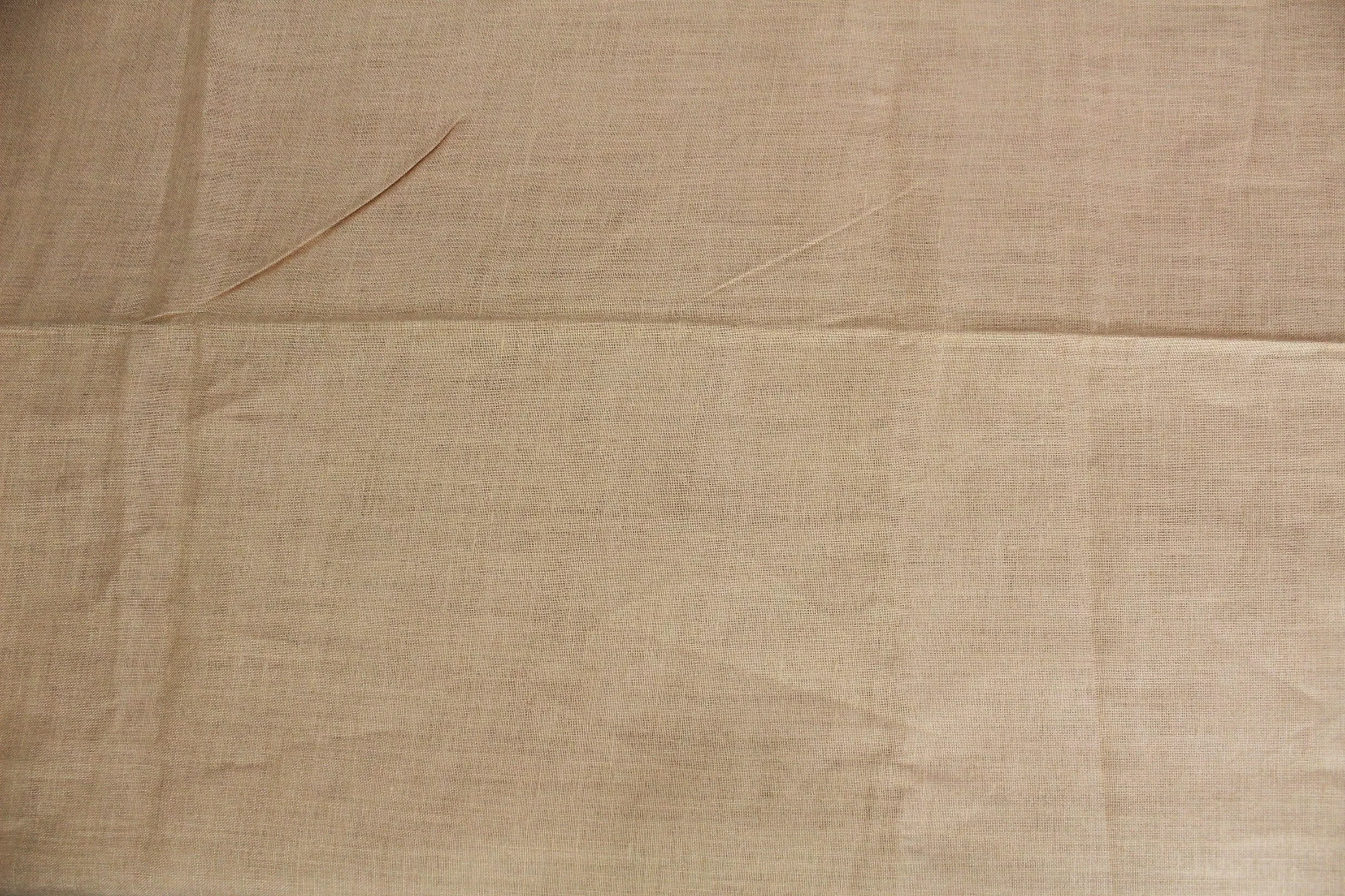 1950s Peach Pink Linen Fabric, 1.38 Yards Long x 2.23 Yards Wide