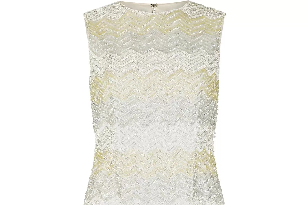 1960s Dynasty Chevron Sequinned Shift Dress