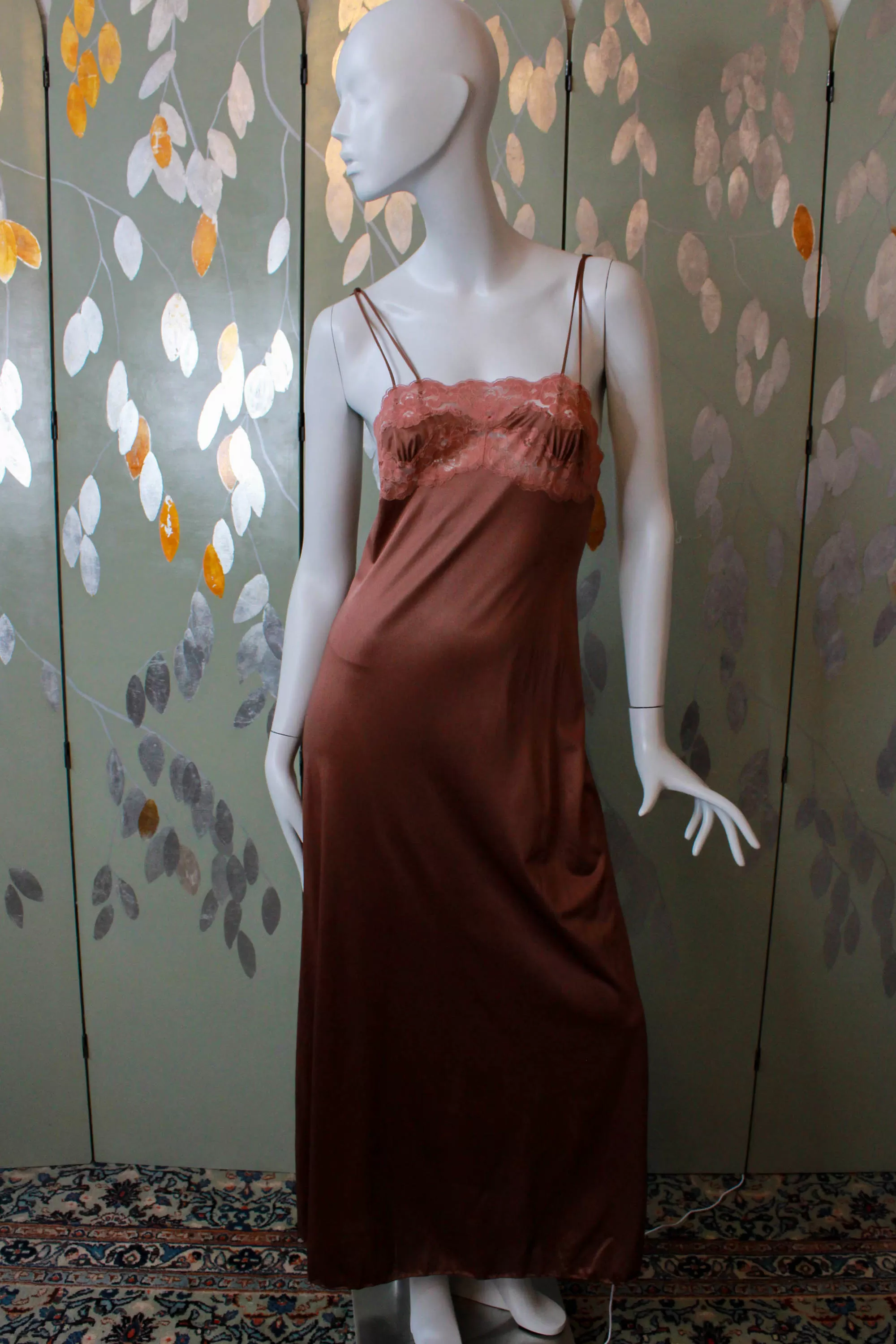 1980s Brown Maxi Slip/Night Gown, XS