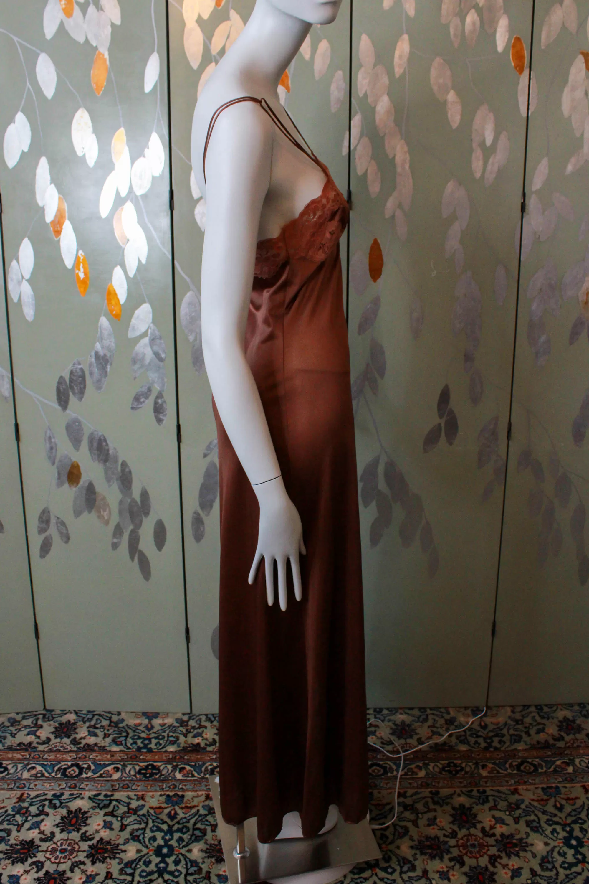 1980s Brown Maxi Slip/Night Gown, XS