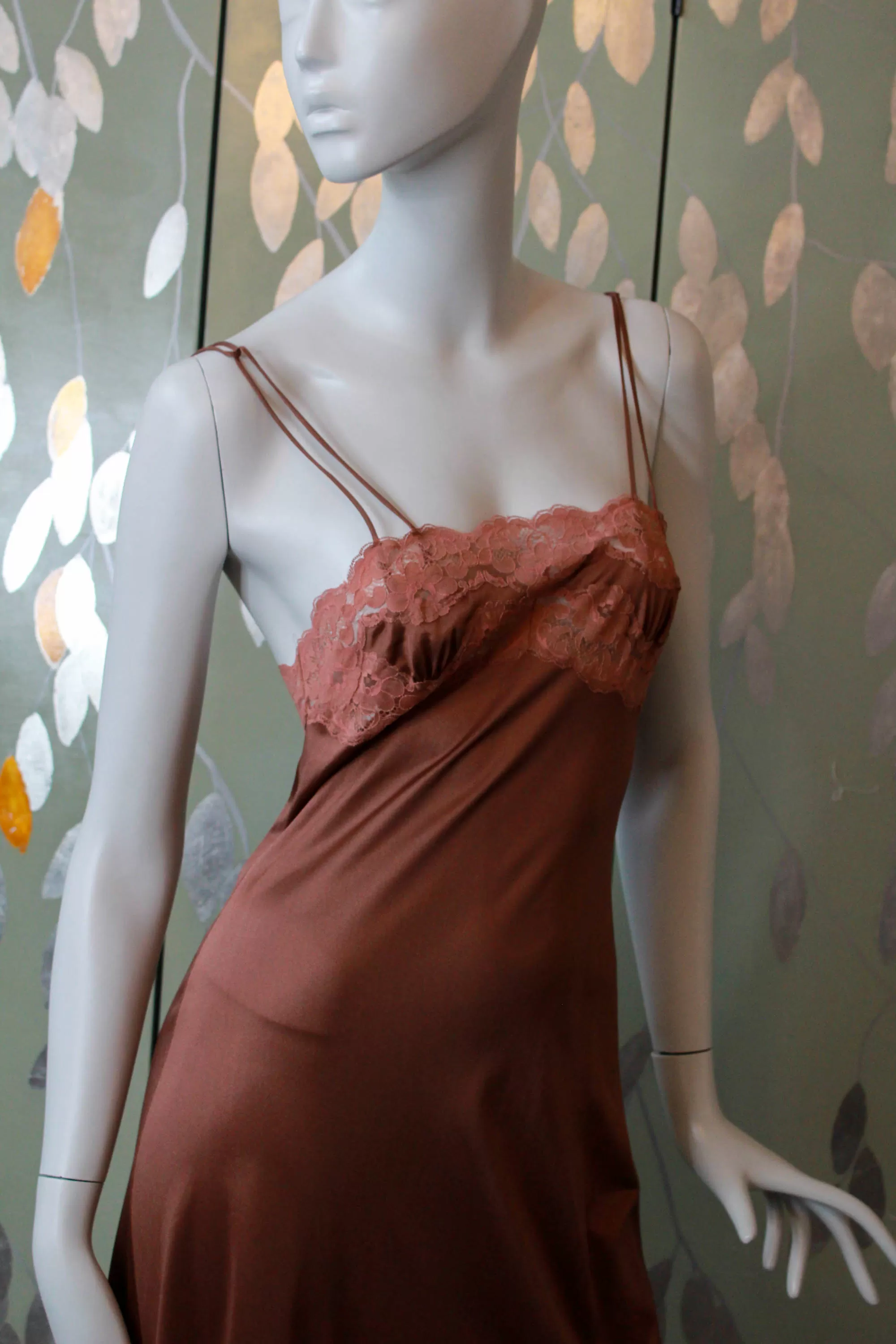 1980s Brown Maxi Slip/Night Gown, XS