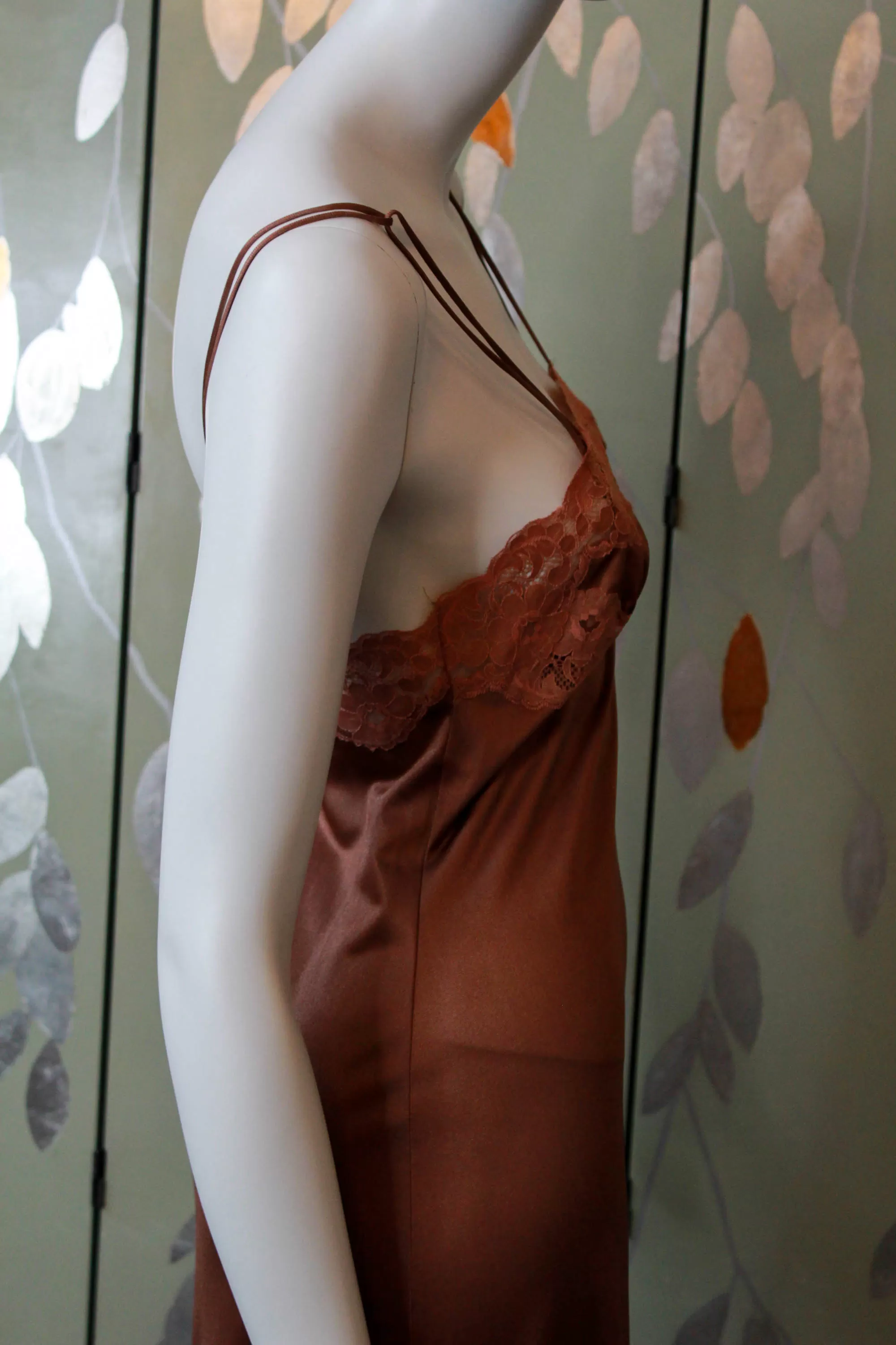 1980s Brown Maxi Slip/Night Gown, XS