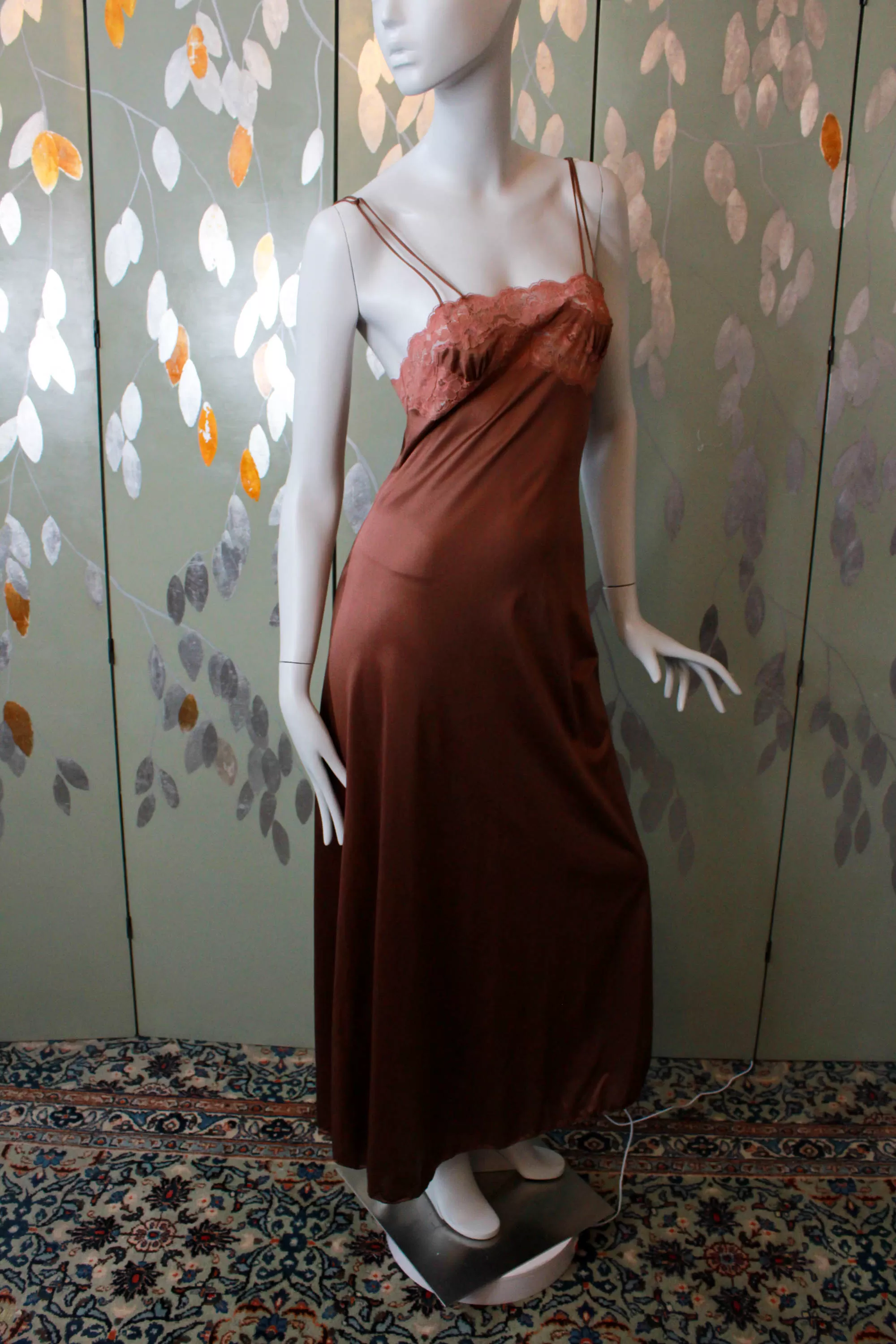 1980s Brown Maxi Slip/Night Gown, XS