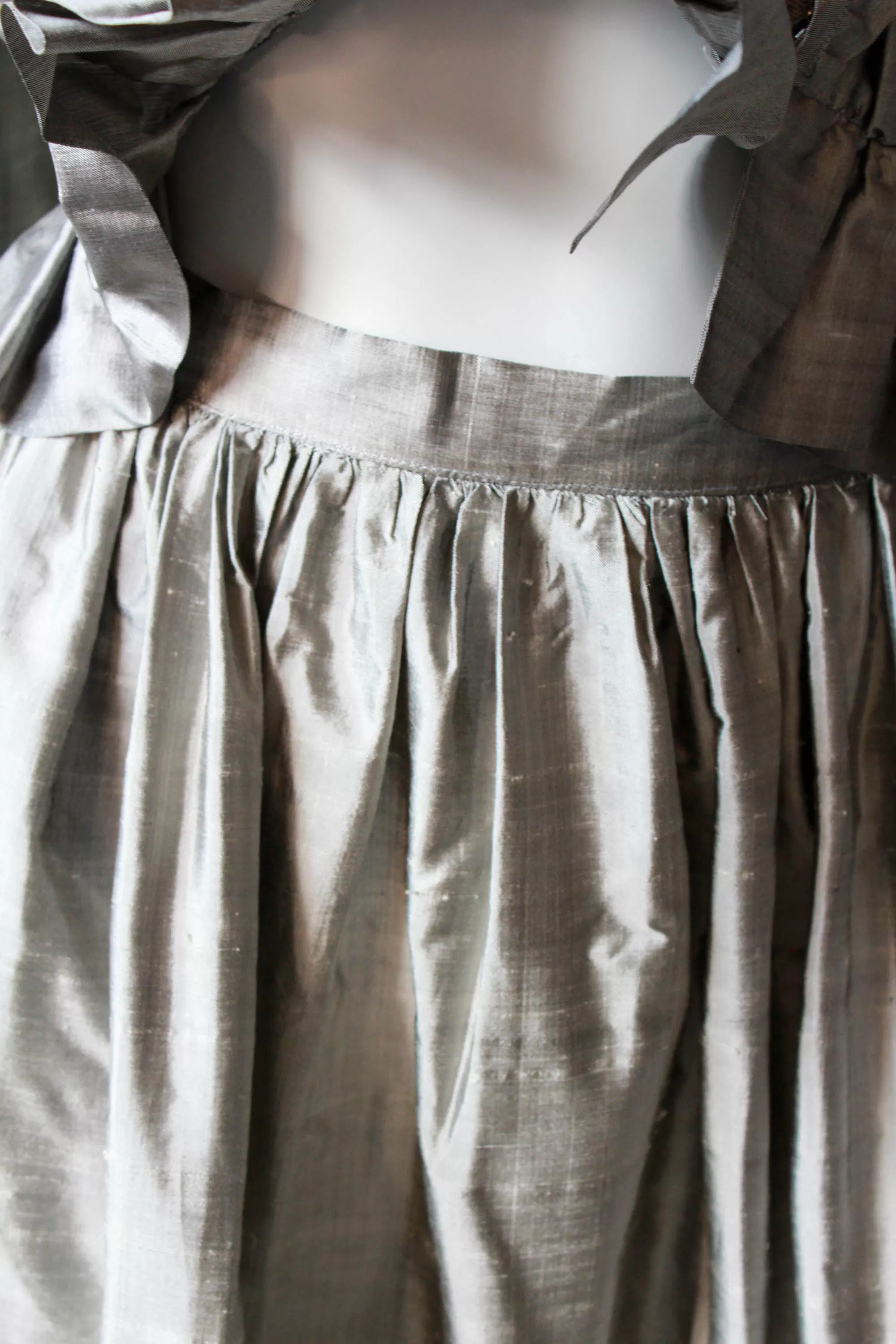 1980s Grey Silk Blouse and Skirt Set, XS