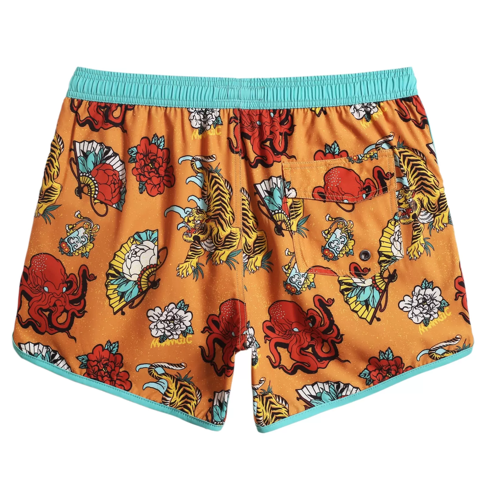 4.5 Inch Inseam Vintage Stretch Animal Strange Swim Trunks