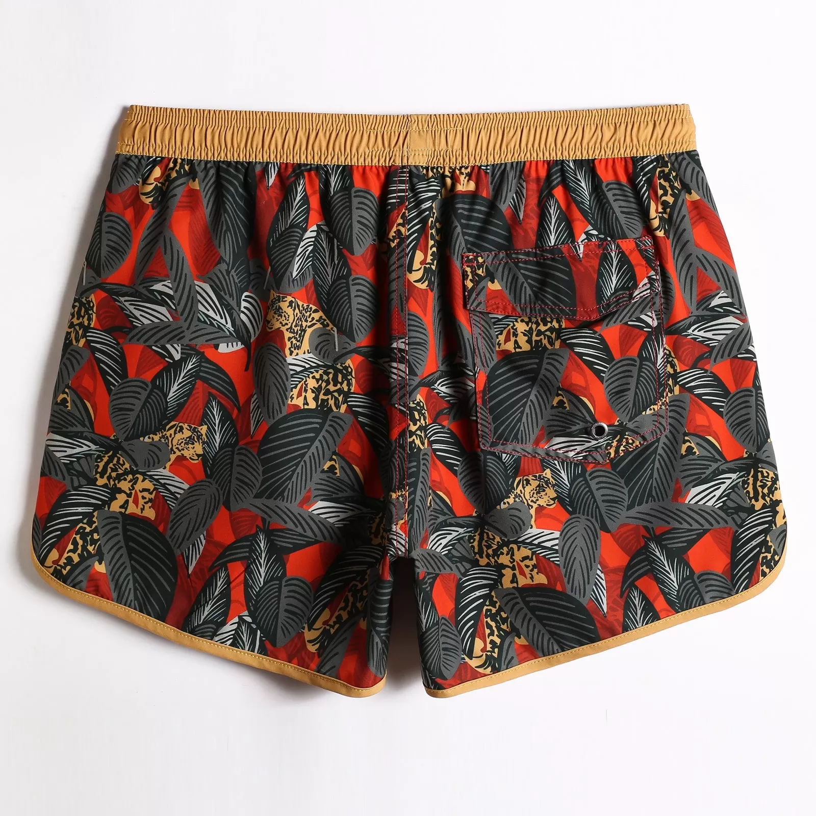 4.5 Inch Inseam Vintage Stretch Neon Dragon Swim Trunks