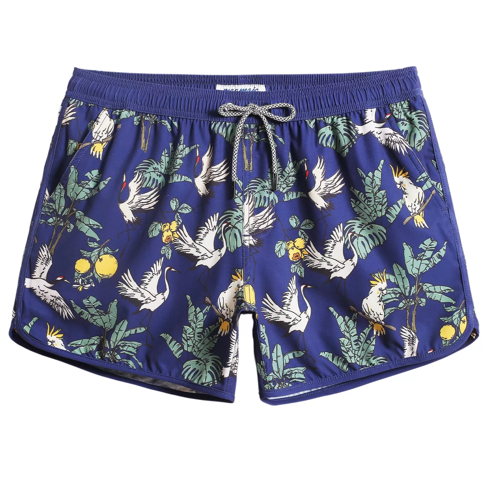 4.5 Inch Inseam Vintage Stretch Neon Dragon Swim Trunks