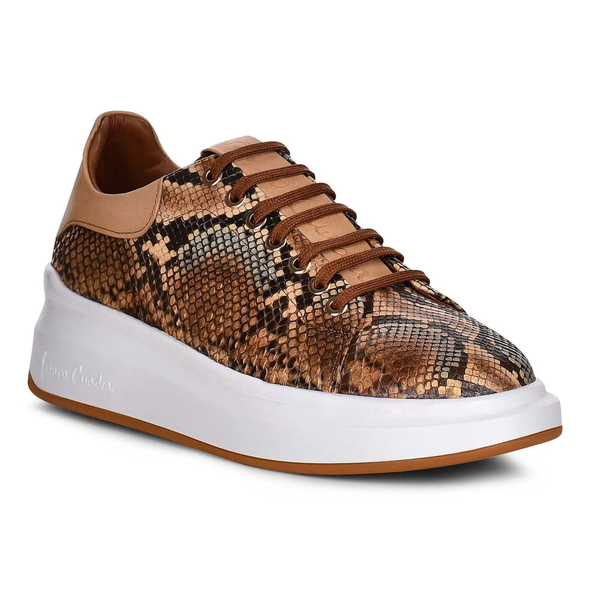 4P4PBVL - Cuadra tobacco casual fashion python sneakers for women