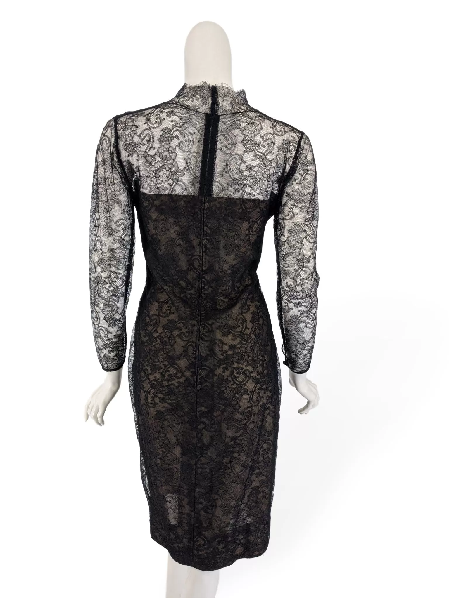 50s/60s Black Lace Dress - sm, med