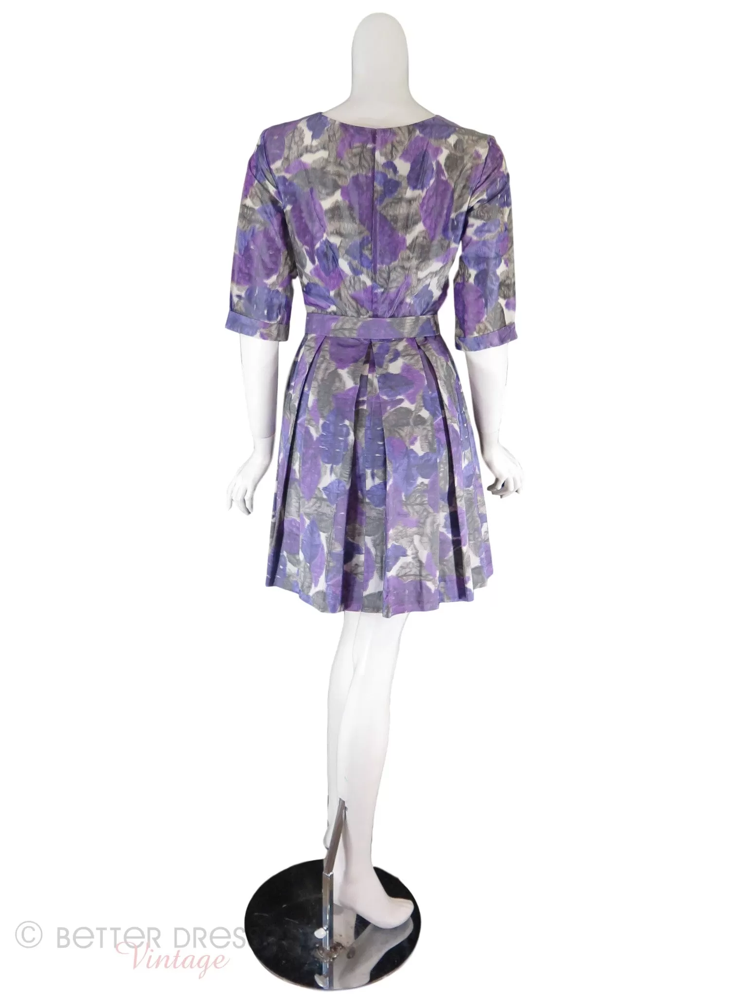 50s/60s Purple Watercolor Dress - sm, med