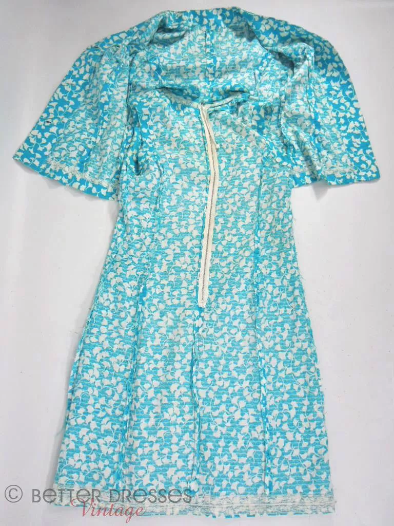 60s/70s Blue Dress & Jacket Set - med