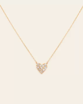 7mm Diamond Heart Necklace - 18k Solid Gold