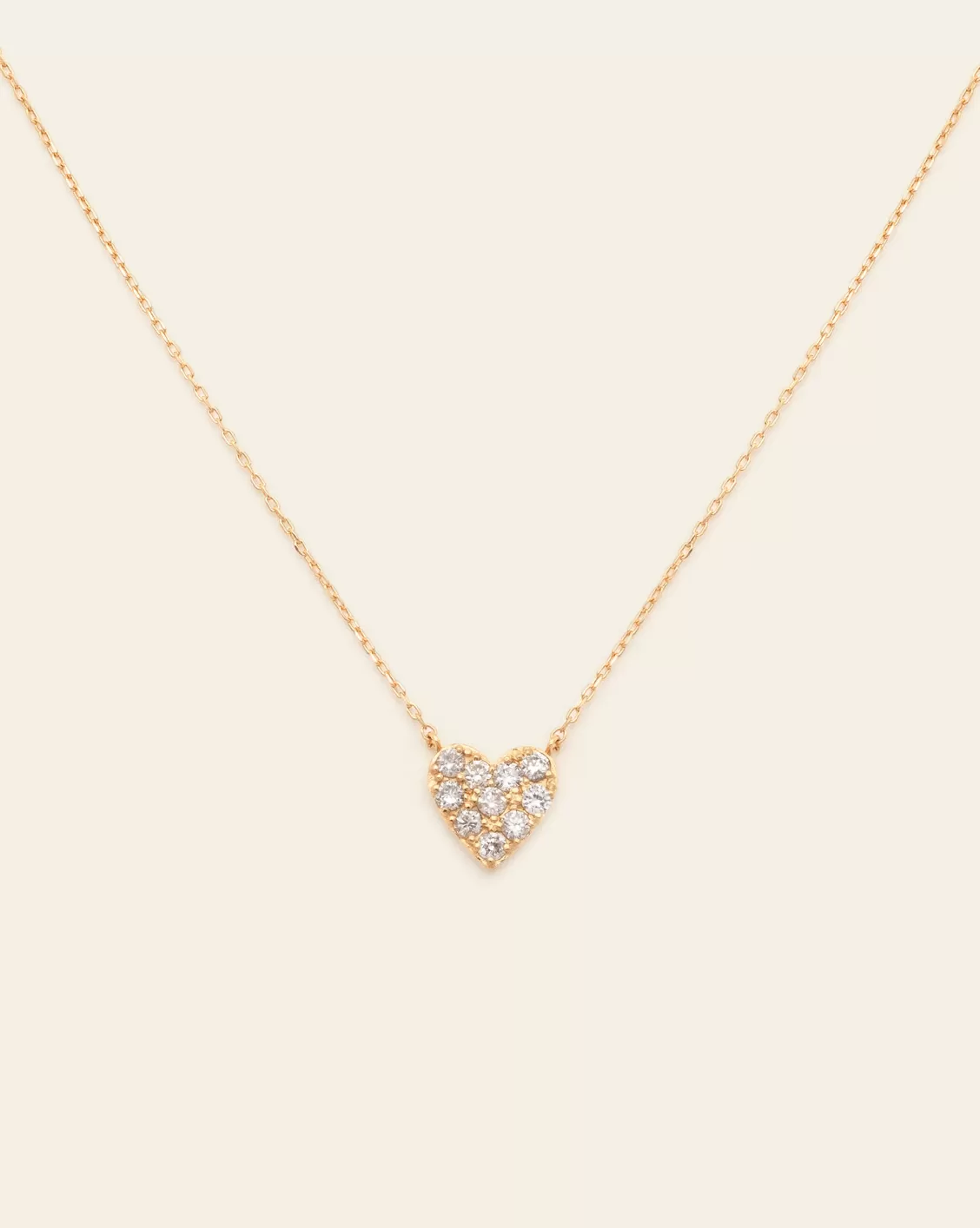 7mm Diamond Heart Necklace - 18k Solid Gold