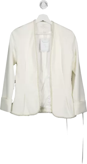 Aavelle White Pearl Trim Jacket UK S