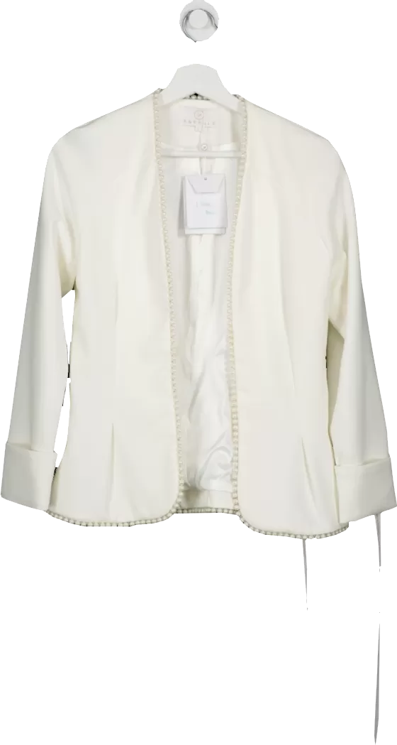 Aavelle White Pearl Trim Jacket UK S