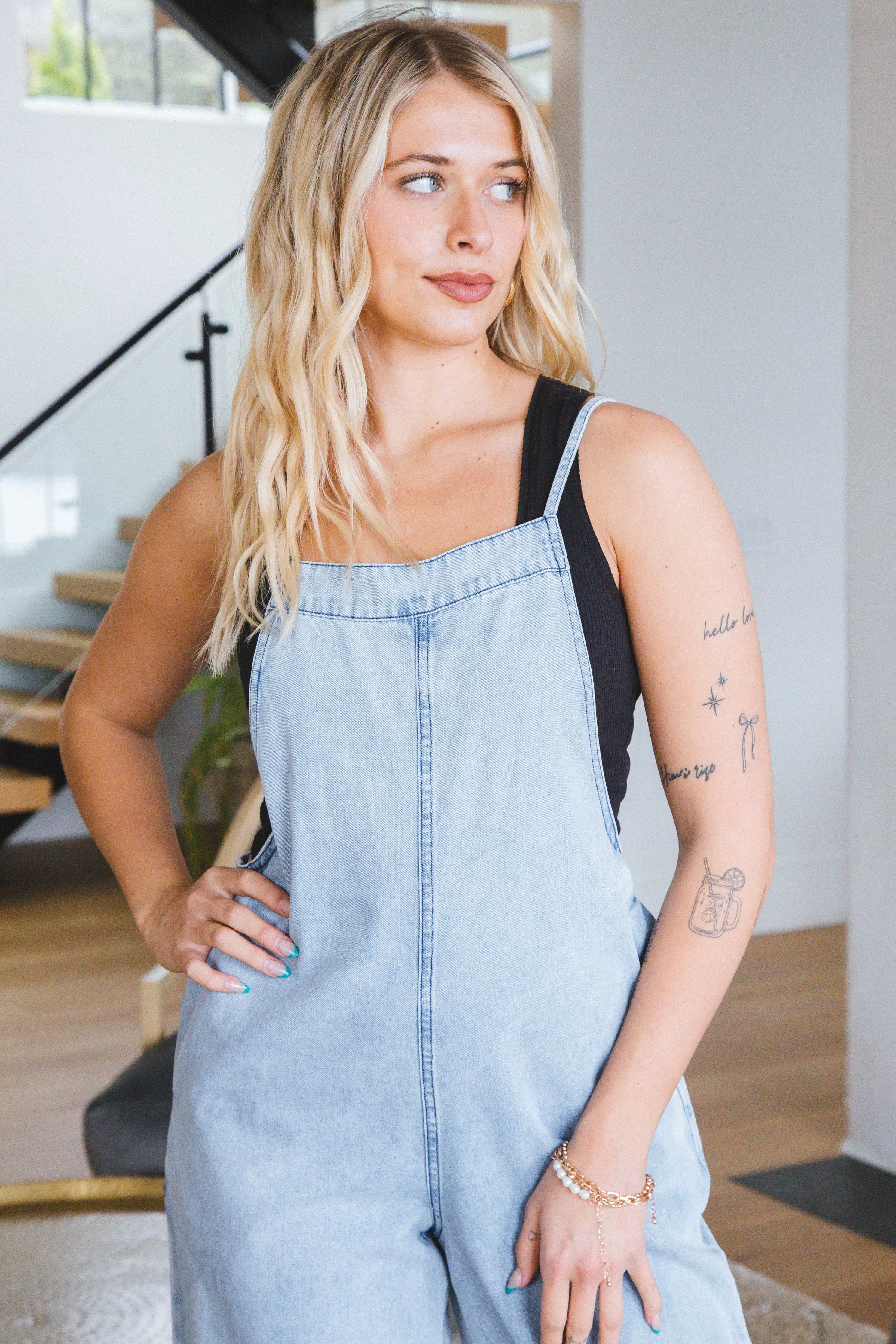 Adalynn Spaghetti Strap Jumpsuit, Denim