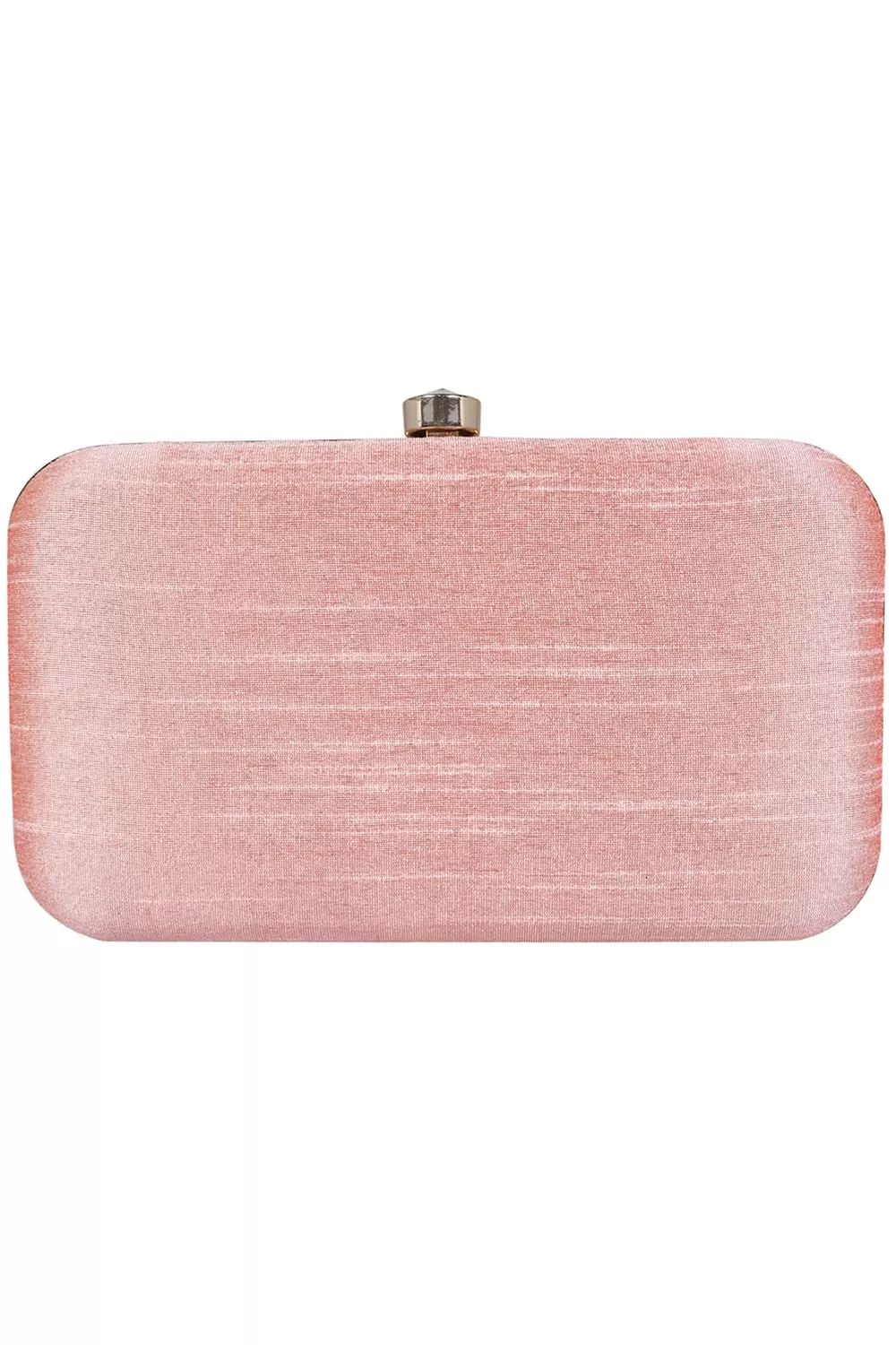 Adorn Embroidered & Embellished Faux Silk Clutch Baby Pink