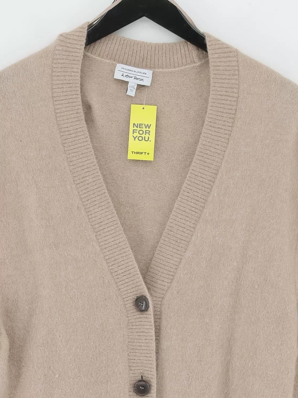 & Other Stories Women's Cardigan M Brown Other with Elastane, Polyamide, Wool