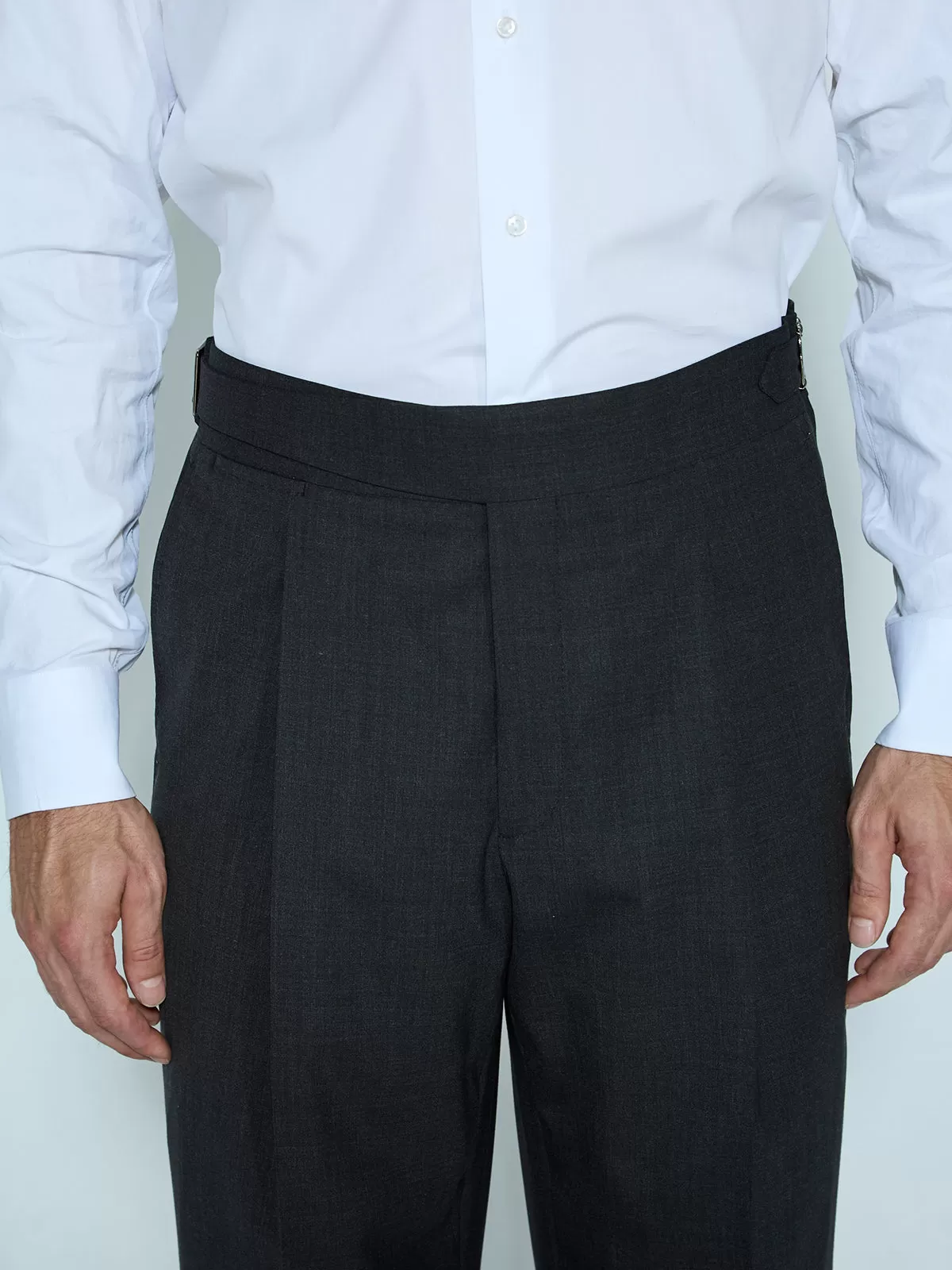 Anthracite Flannel Gurkha Trouser