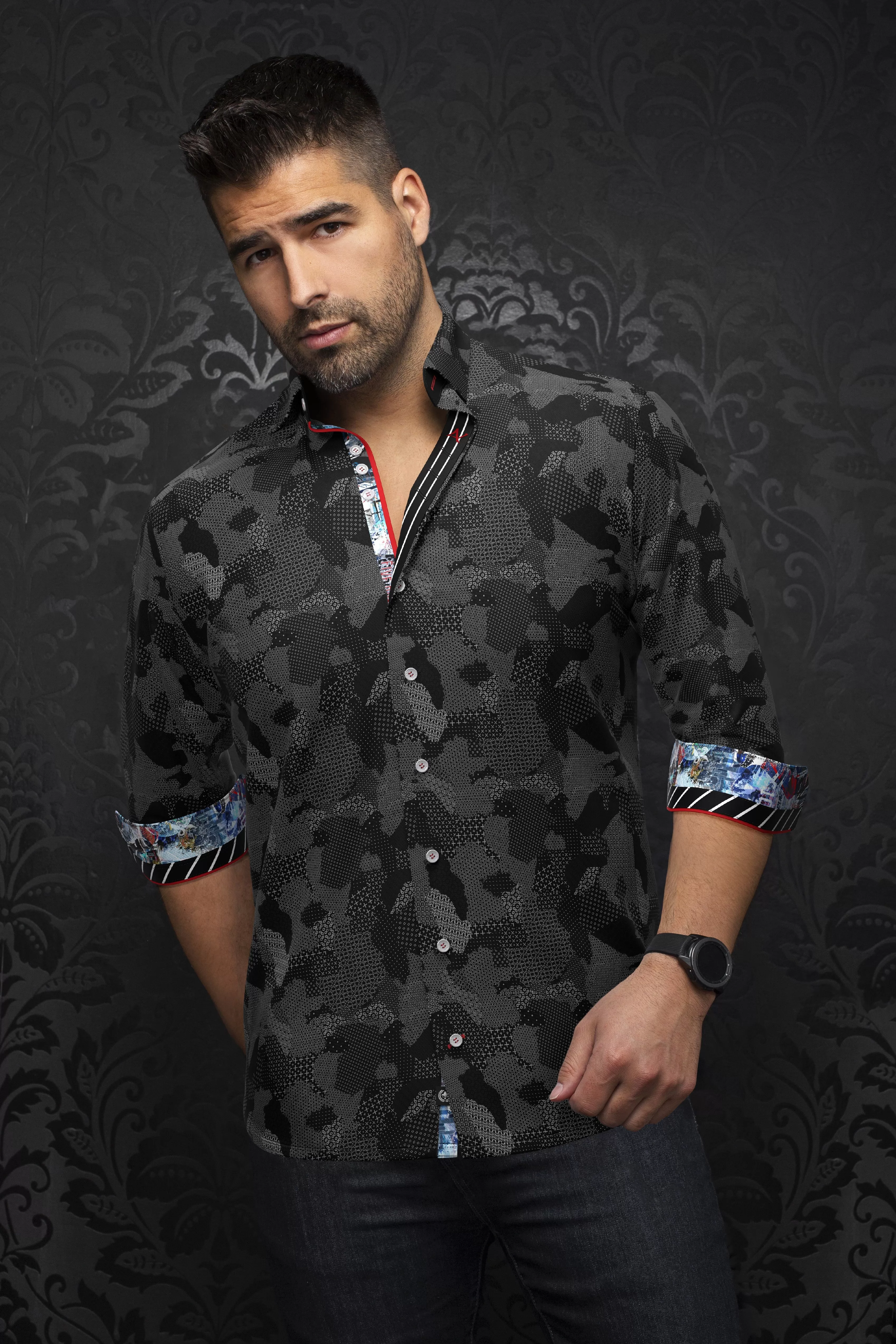 Au Noir Stretch Shirt | Abraham Black