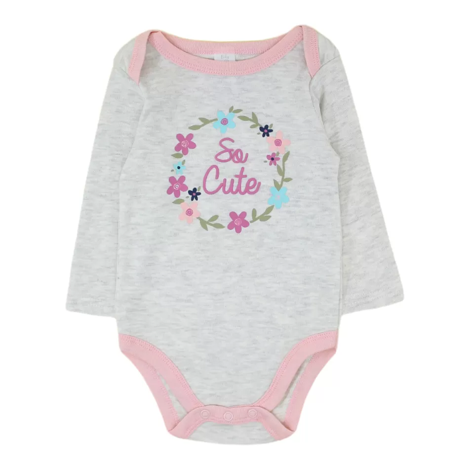 Baby Kiss 3 Pk Full Sleeves Cotton Bodysuits - So Cute