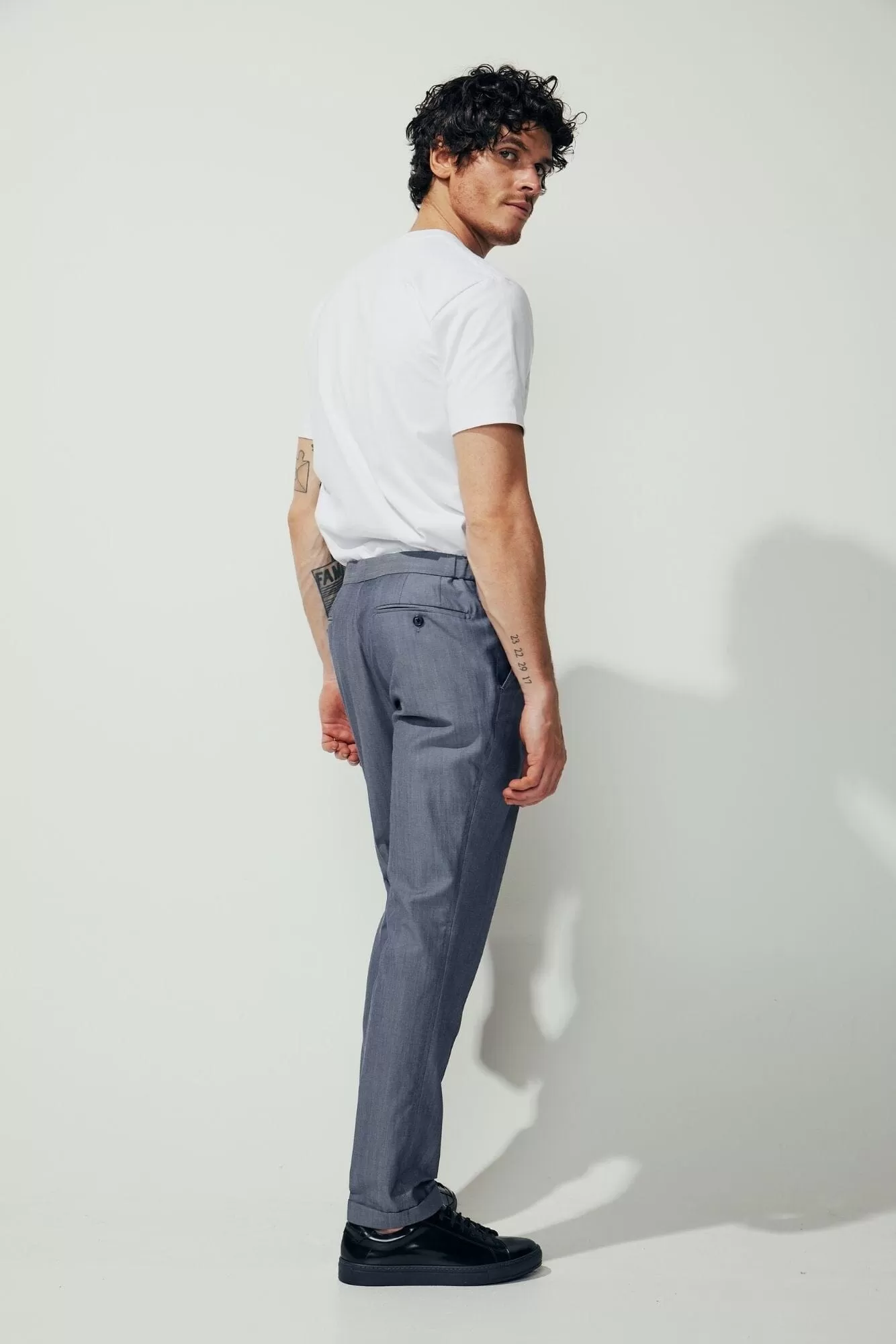 Bailey Trouser - Lt Denim Wool Cotton