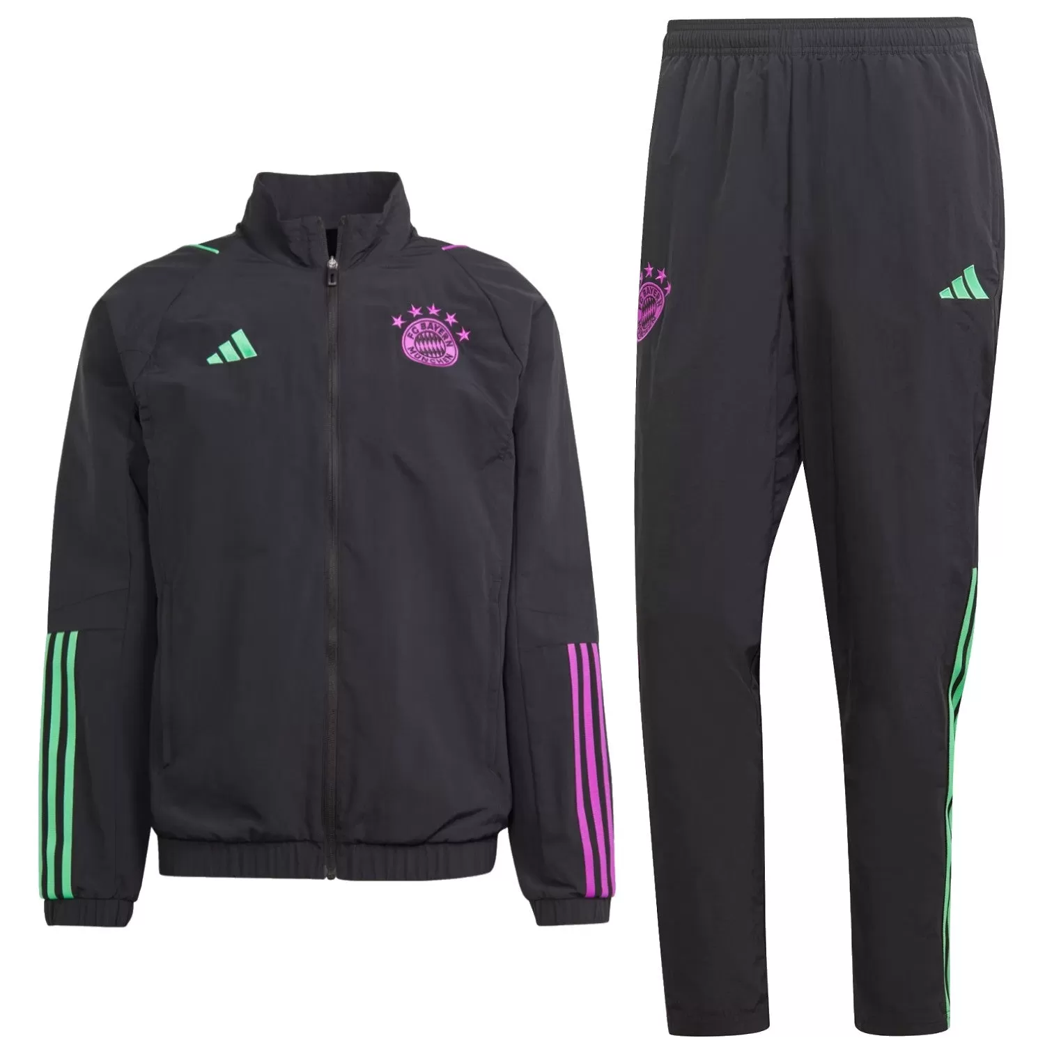 Bayern Munich black presentation Soccer tracksuit 2023/24 - Adidas