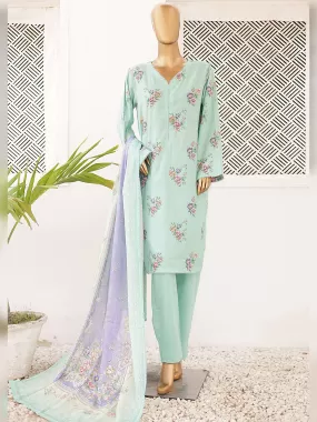 Bin Saeed Printed Lawn 3-Piece Suit - Mint Green