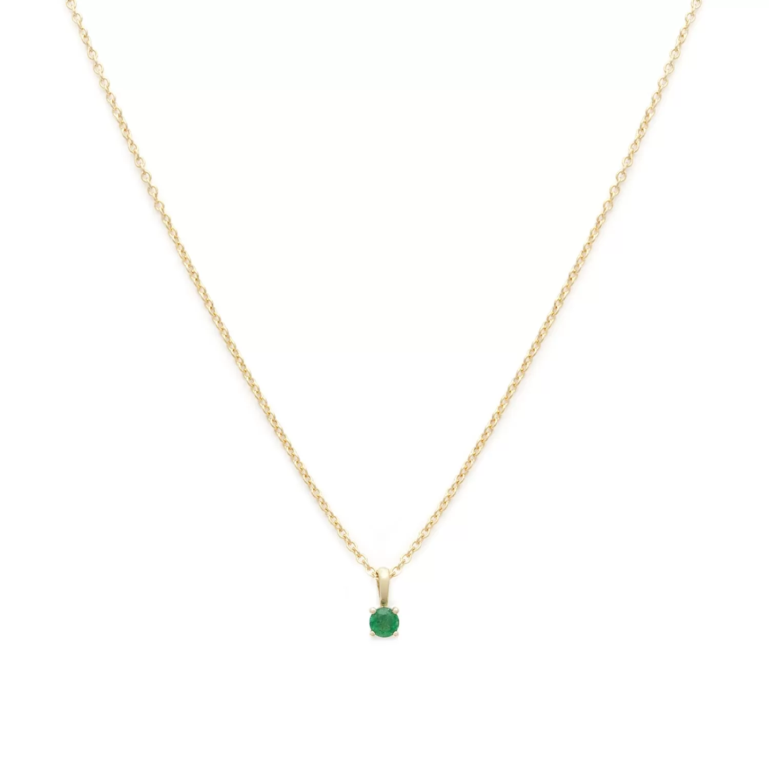 Birthstone Necklace | Gold & Emerald