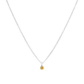 Birthstone Necklace | Silver & Citrine