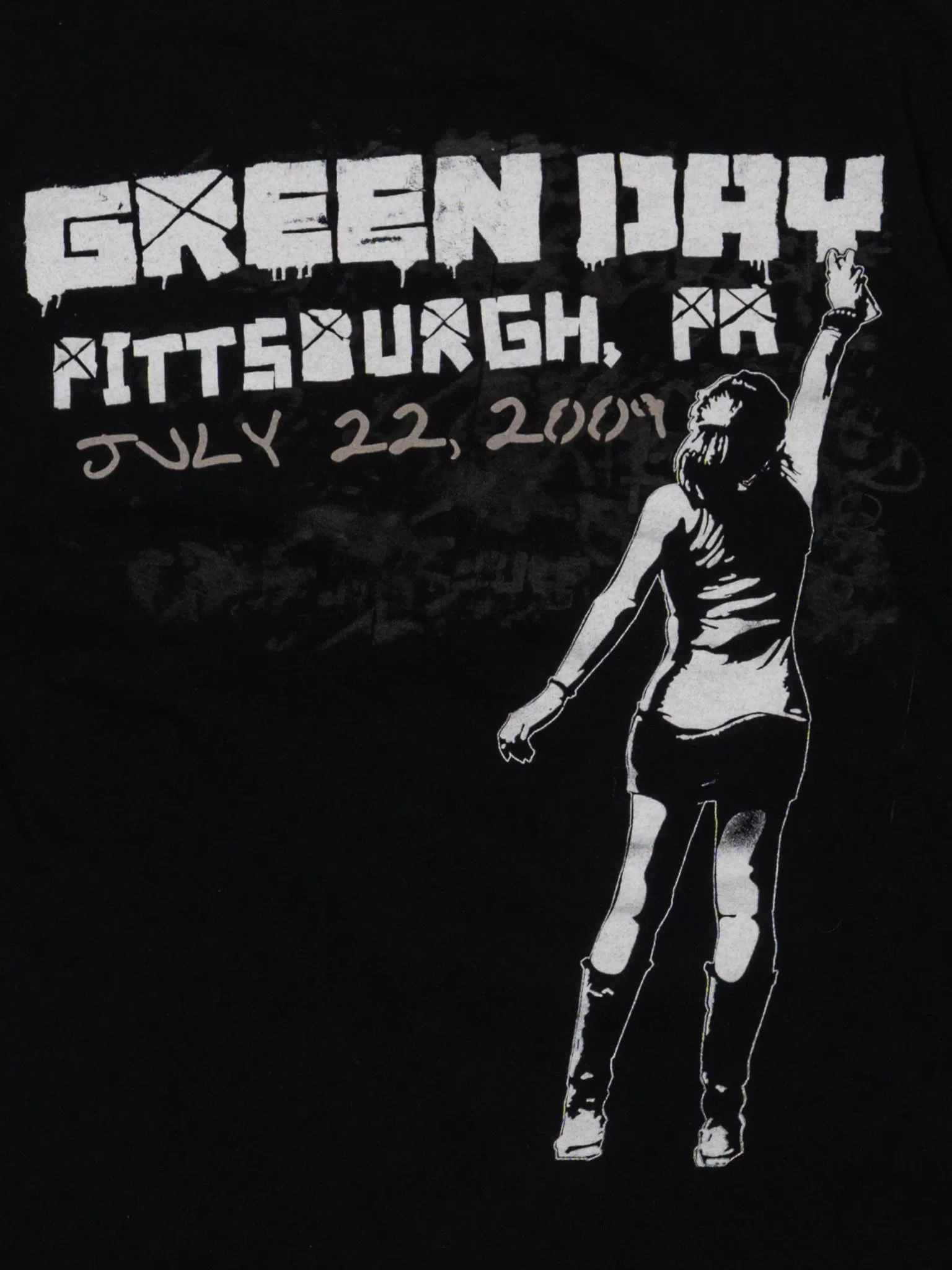 Black '09 Green Day Pittsburgh PA Tour Tee (S)