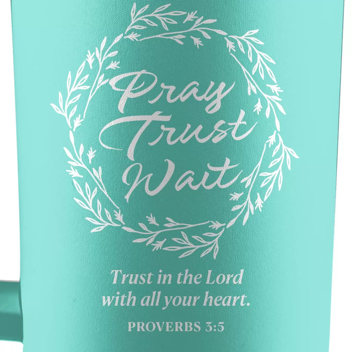 Blessed Girl 40 oz Stainless Steel Mug With Straw Pray Trust Wait