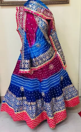 Blue MultiColor Gota Patti Lehenga