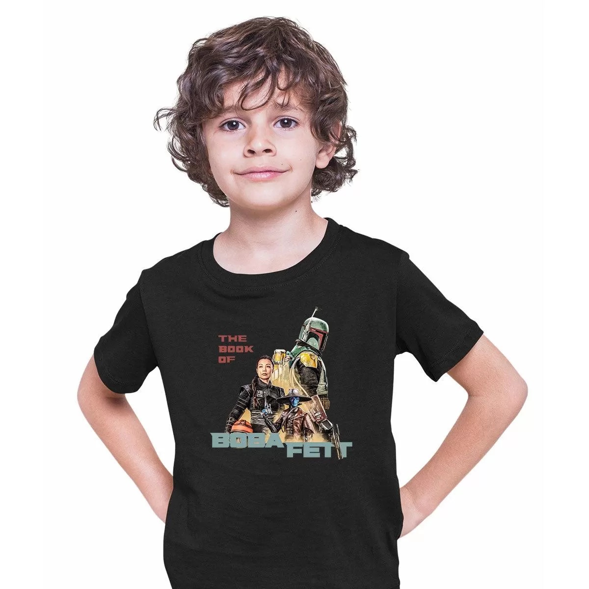 Boba Fett New Disney TV Star Wars Saga Tee Bounty Hunter Typographygraphy T-shirt for Kids