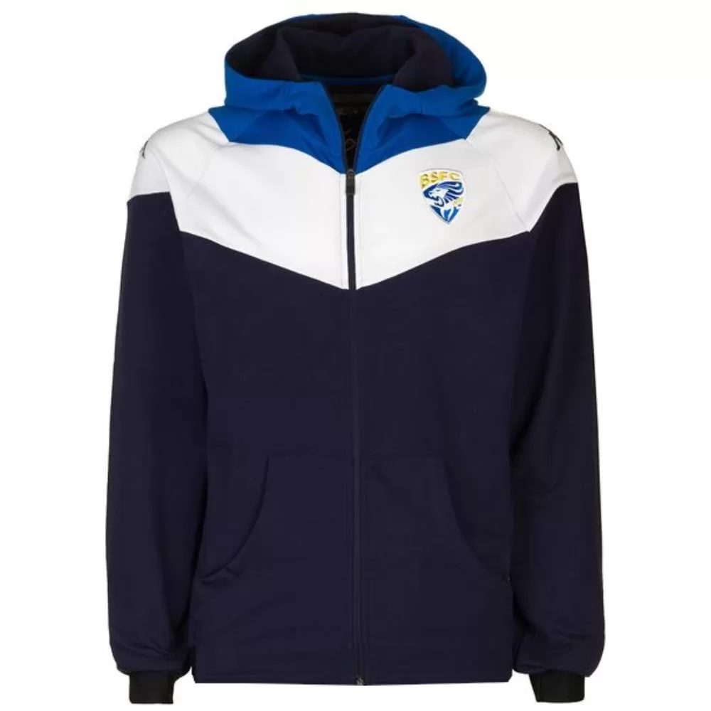 Brescia Calcio navy hooded presentation soccer tracksuit 2021 - Kappa