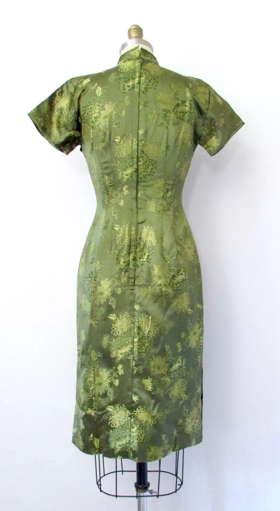 BROCADE CHEONGSAM 60s Cocktail Dress, Size Small