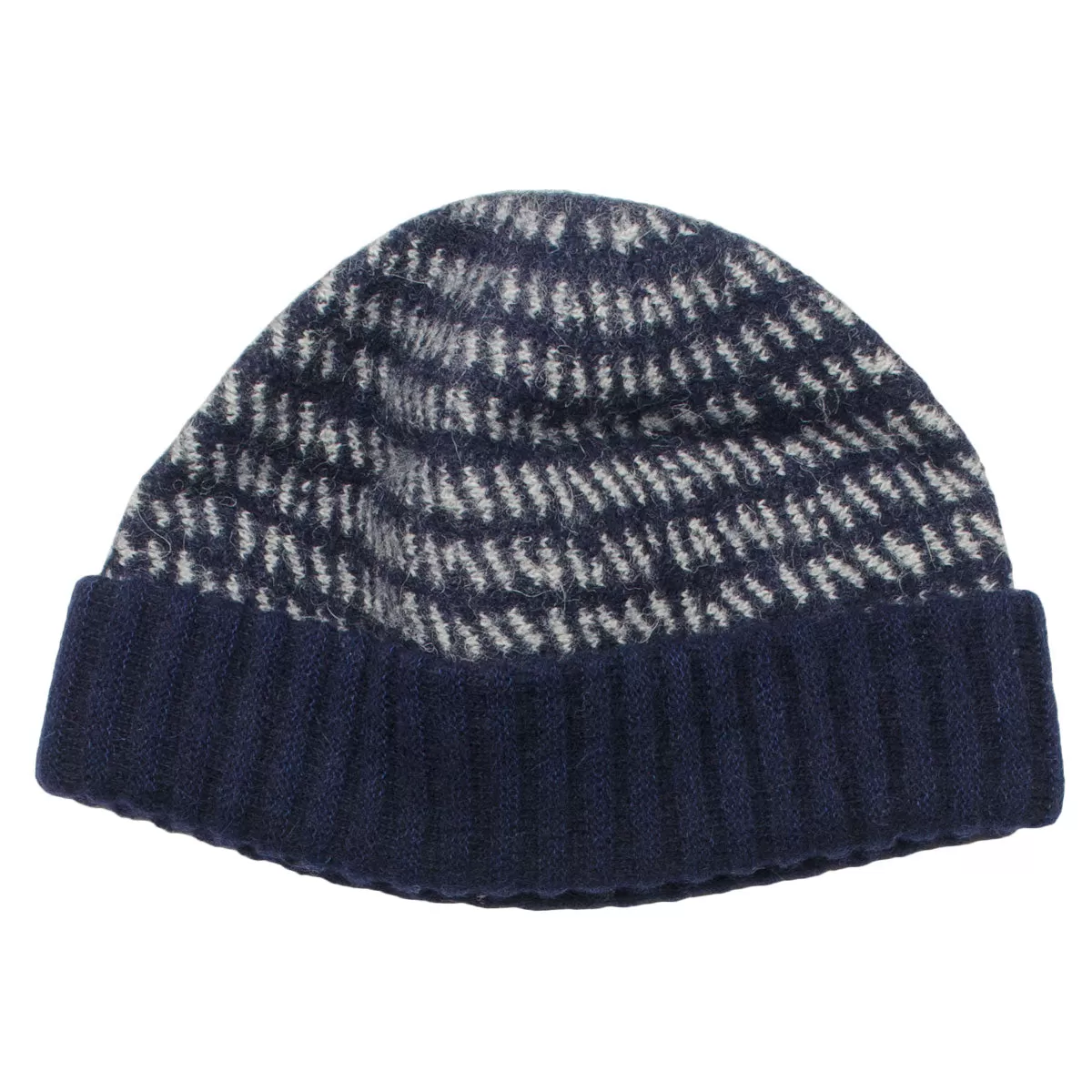 cableami - Baby Alpaca Beanie - Navy / Ivory