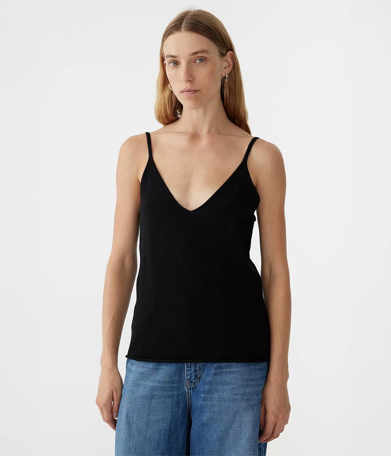 CASHMERE KNIT CAMI- BLACK