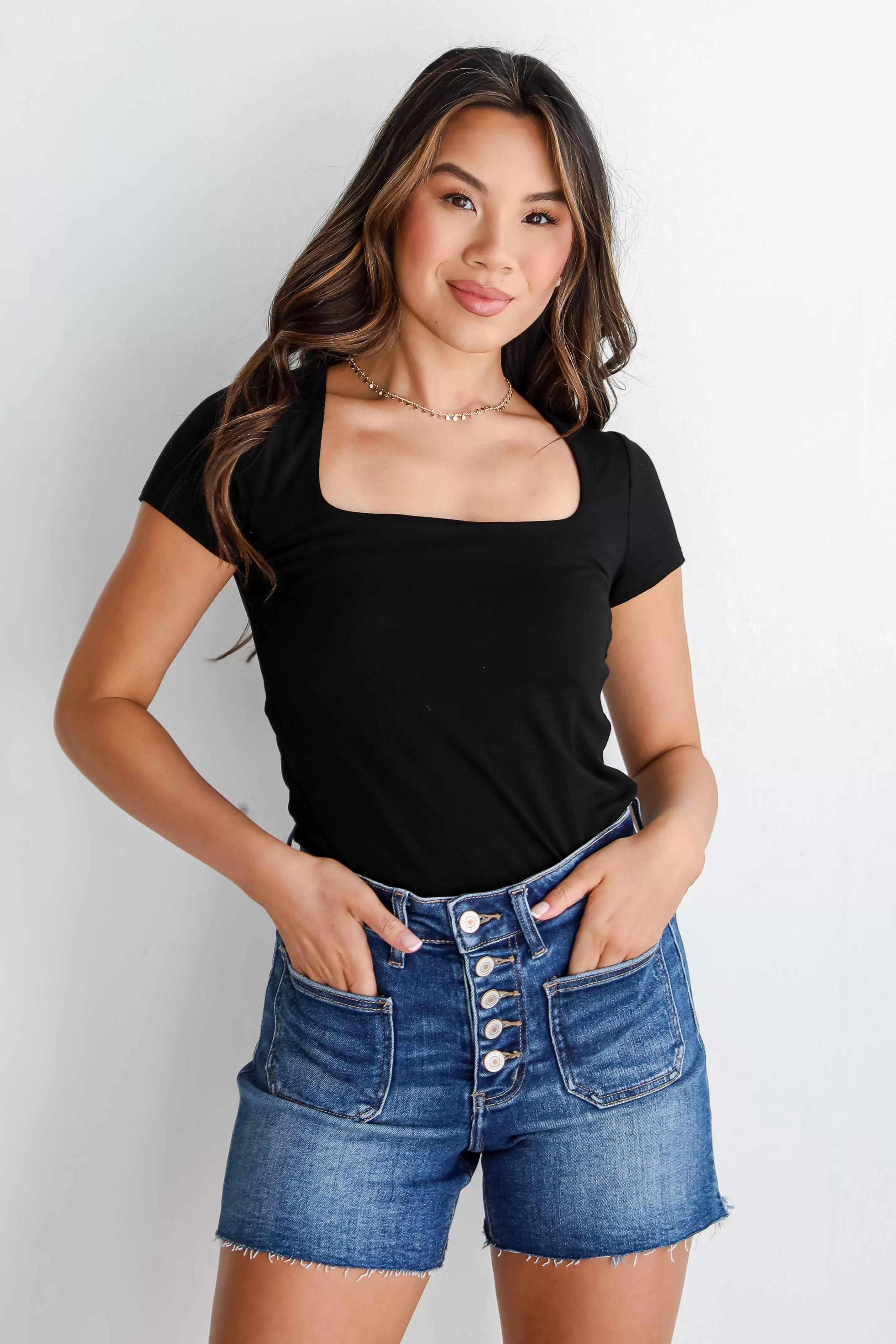 Cassidy Dark Wash Denim Shorts