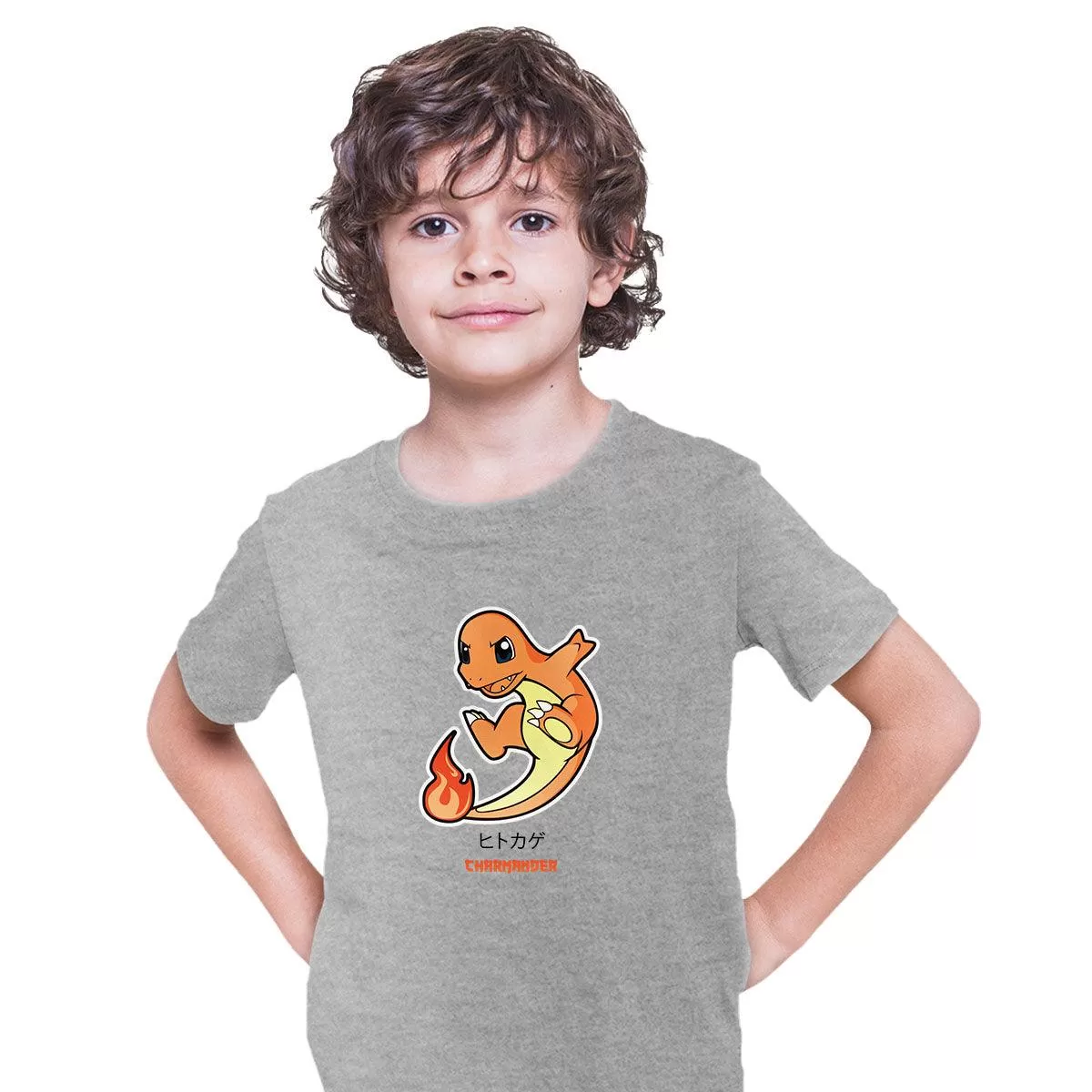 Charmander Japanese style Pokemon Culture geek Typographygraphy T-shirt for Kids