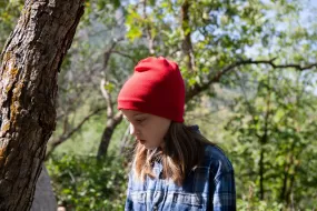 CLEARANCE: Merino Wool Toddler/Little Kid Beanie, Red