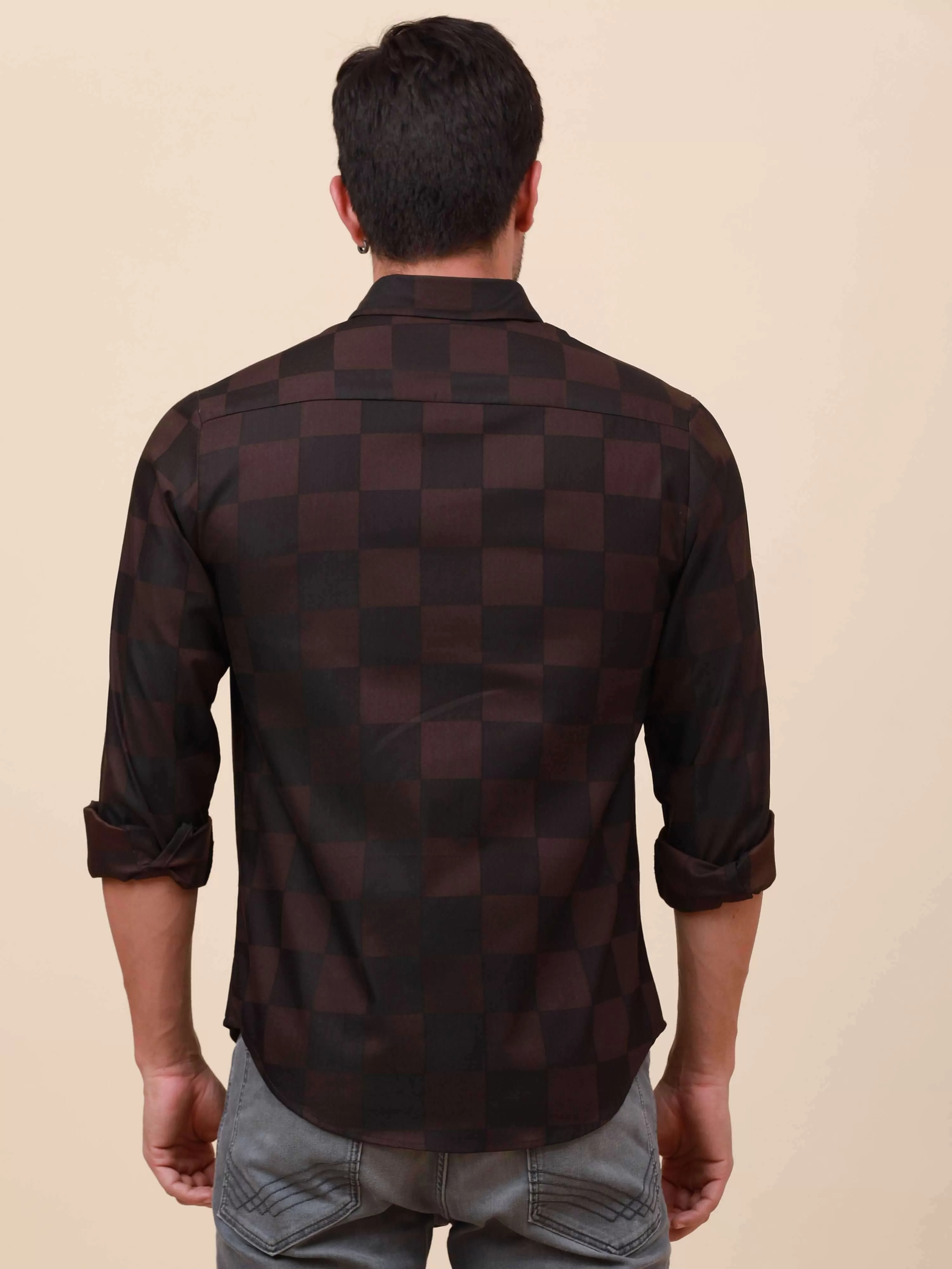 Coffee Check Pocketless full sleeve shirt