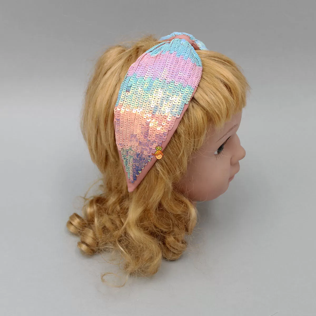 Colour Block Sequined Knot Hair Band